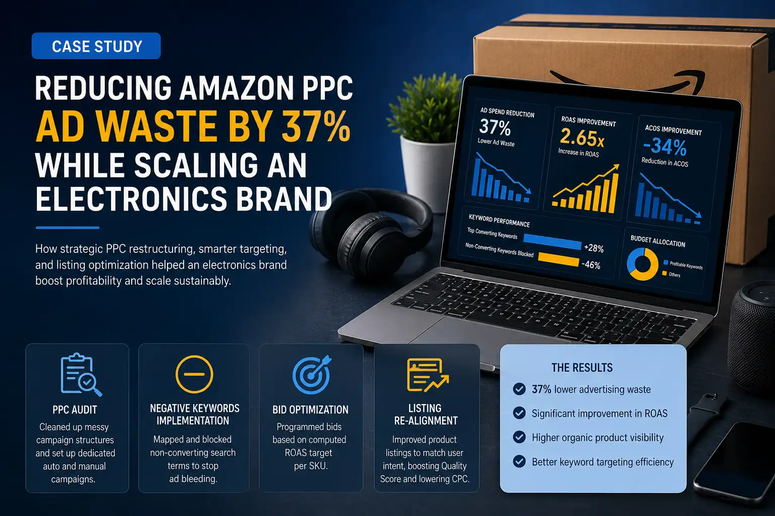 Case Study: Reducing Amazon PPC Ad Waste by 37% While Scaling an Electronics Brand